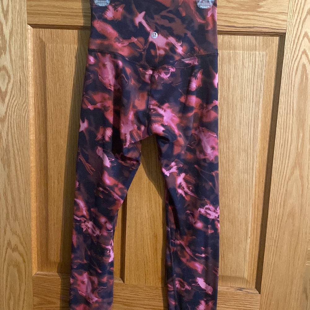 lululemon athletica Pink & Black Abstract High-Rise Leggings